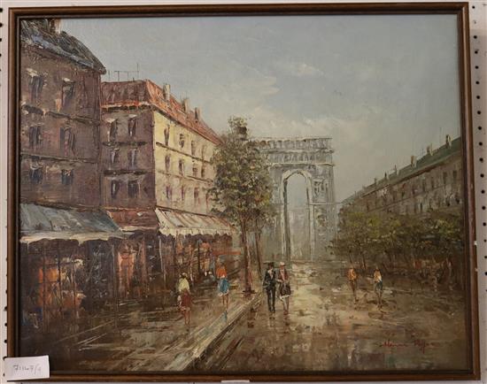 Henry Roger, oil, Paris Street